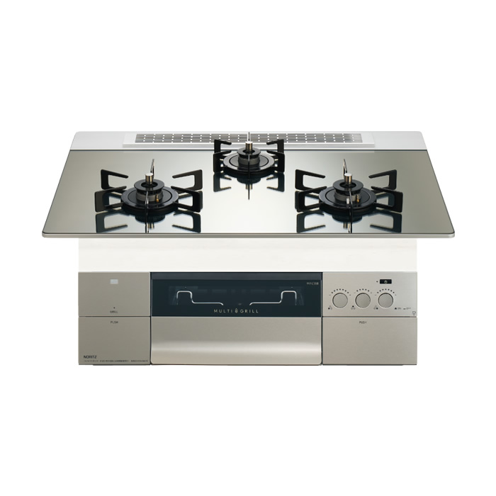 【返品OK!条件付】ノーリツ プロパンガス用 75cm天板ビルトインコンロ PROGRE FLAT プラチナシルバー N3S23PWASKSTEC-LPG【KK9N0D18P】