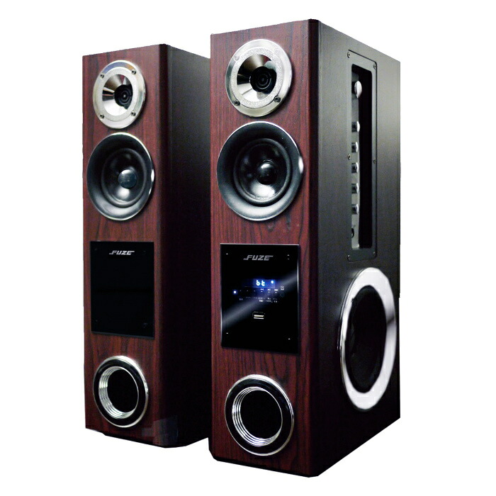 【返品OK!条件付】FUZE アンプ内蔵 デュアルウーファー タワースピーカー 木目調 TSX280BTH derctvue HDMI搭載 Bluetooth対応 スピーカー最大出力96W【KK9N0D18P】|家電と雑貨のemon(えもん)