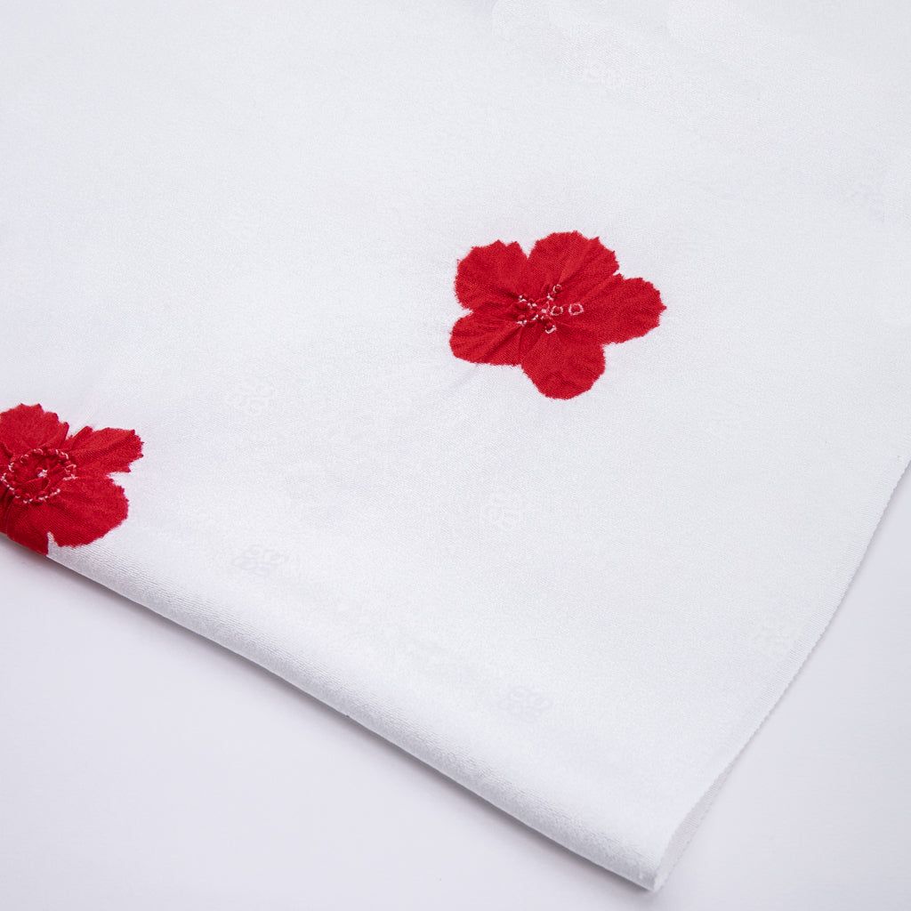 爆買い 帯揚げ 正絹 日本製 絞り 輪出し おしゃれ コーディネート 白 赤 Oa 16 ホワイト レッド Fucoa Cl