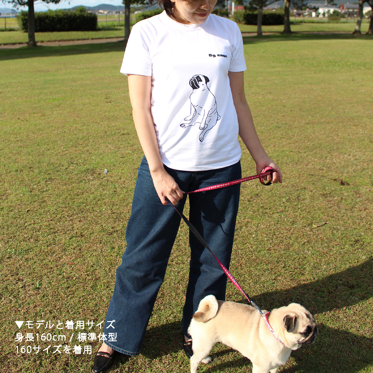 市場 ランキング受賞 Tシャツ 犬 専門店 かわいい 服 イヌ 雑貨 イラスト Tシャツ グッズ おすわりパグ 黒パグ クロパグ パグ Emon 柄 いぬ