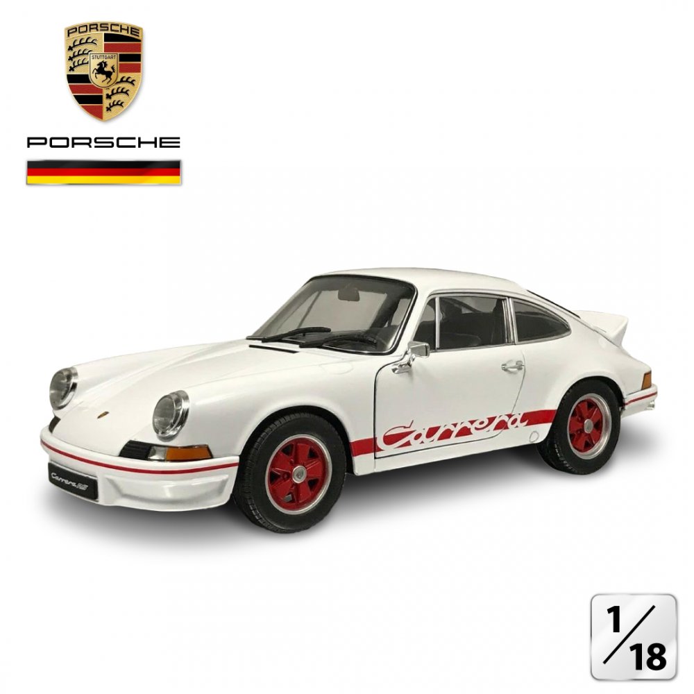 楽天市場】1/18 WELLY☆1973 ポルシェ 911 カレラRS 白/赤ライン色