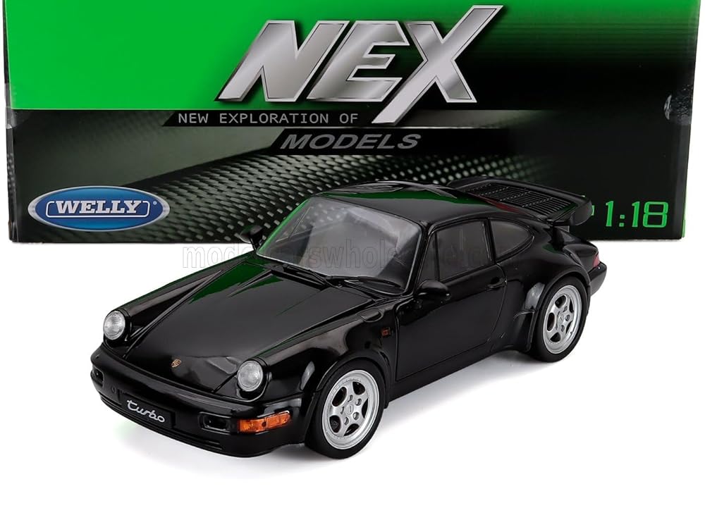 WELLY ポルシェ ミニカー 1/18 PORSCHE 911 964 ターボ (黒いこと)