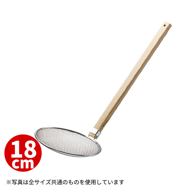 楽天市場】ステンレス 木柄そば揚 厚網 6.5メッシュ 21cm_そば揚げざる