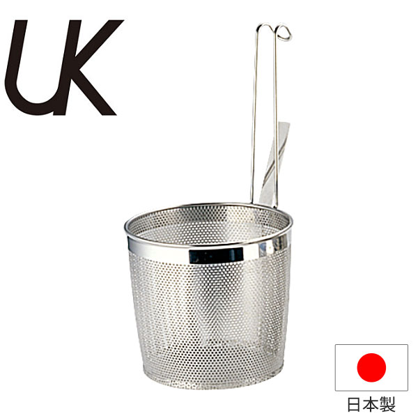 てぼ _ UK 18-8パンチング共柄 底平煮ざる 中 M大きさ _お役目用 _AB2221
