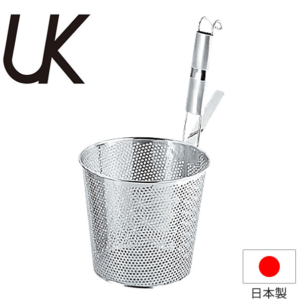 うどん てぼ _ UK 18-8パンチング大型はしけうどん揚げ 煙管柄_お役目用 _AC6189