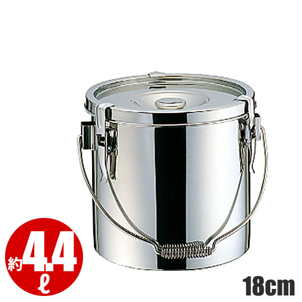 鍋　食缶　33㎝　保存　給食　厨房 楽天市場】IH対応 19-0クロムステンレス給食缶(汁食缶)7L・21cm(1-0191