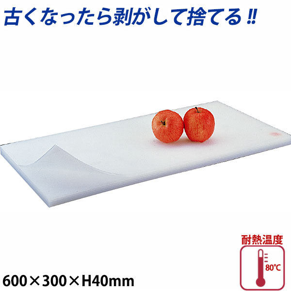 積層プラスチックまな板 厚さ40mm 2号B_600×300mm プラスチック まな板 業務用 _AB6953