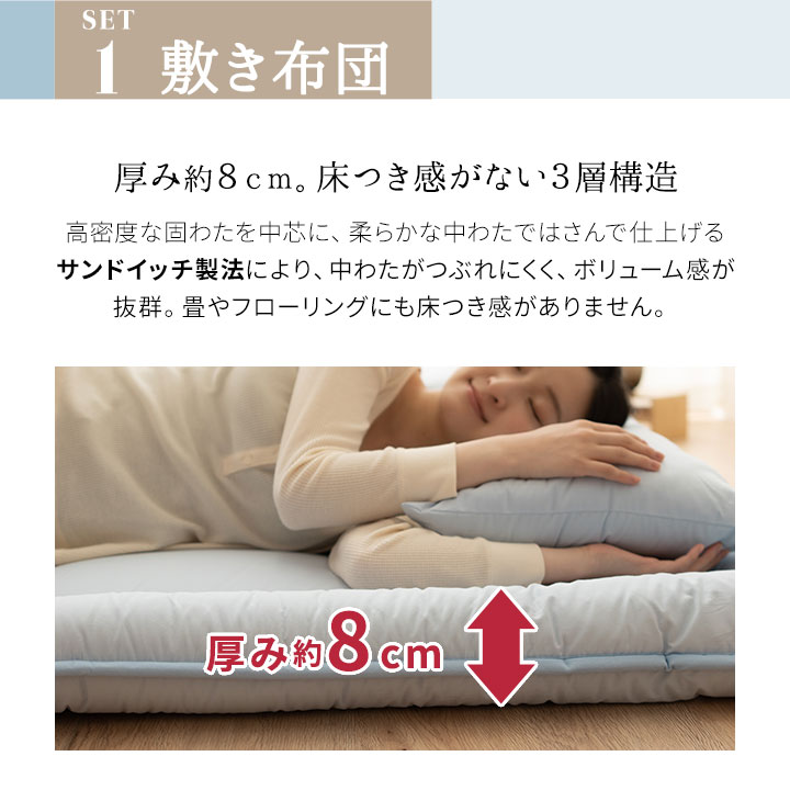 日本製布団セット4点セットクイーンサイズQ抗菌防臭防ダニ綿100%200本ブロード生地レオーネ