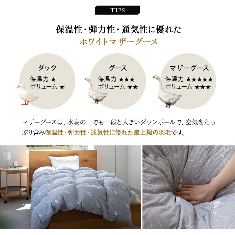 日本製 羽毛布団 セミダブル プレミアムゴールドラベル 非圧縮 抗菌