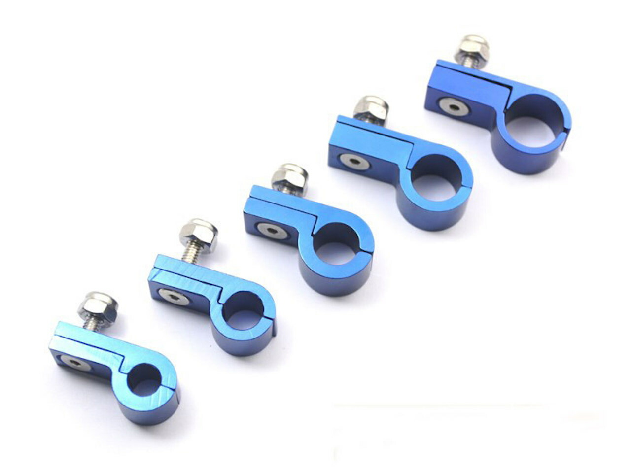 【楽天市場】ブレーキホースクランプ AN4 テフロンホース アルミクランプ 青：EMOTIONパーツ楽天市場店