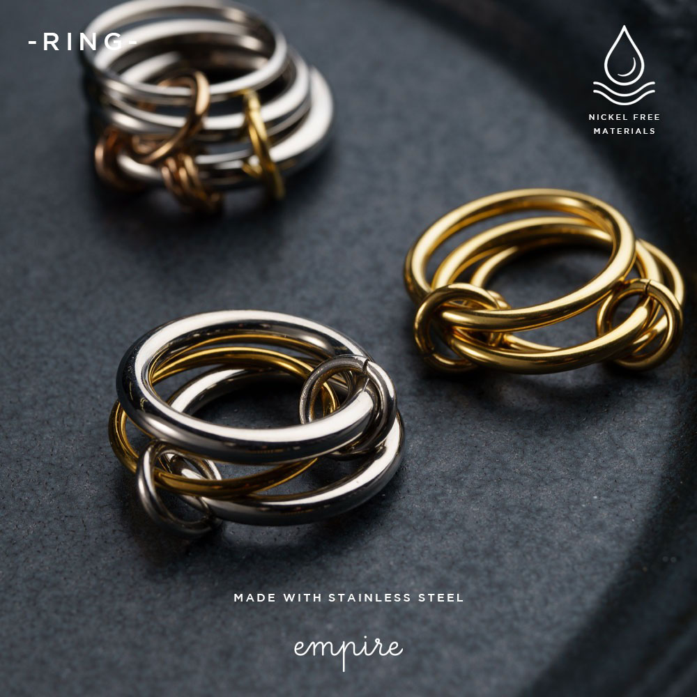 楽天市場】4連 リング 指輪 リンク シルバー925 11号 銀×金 多重