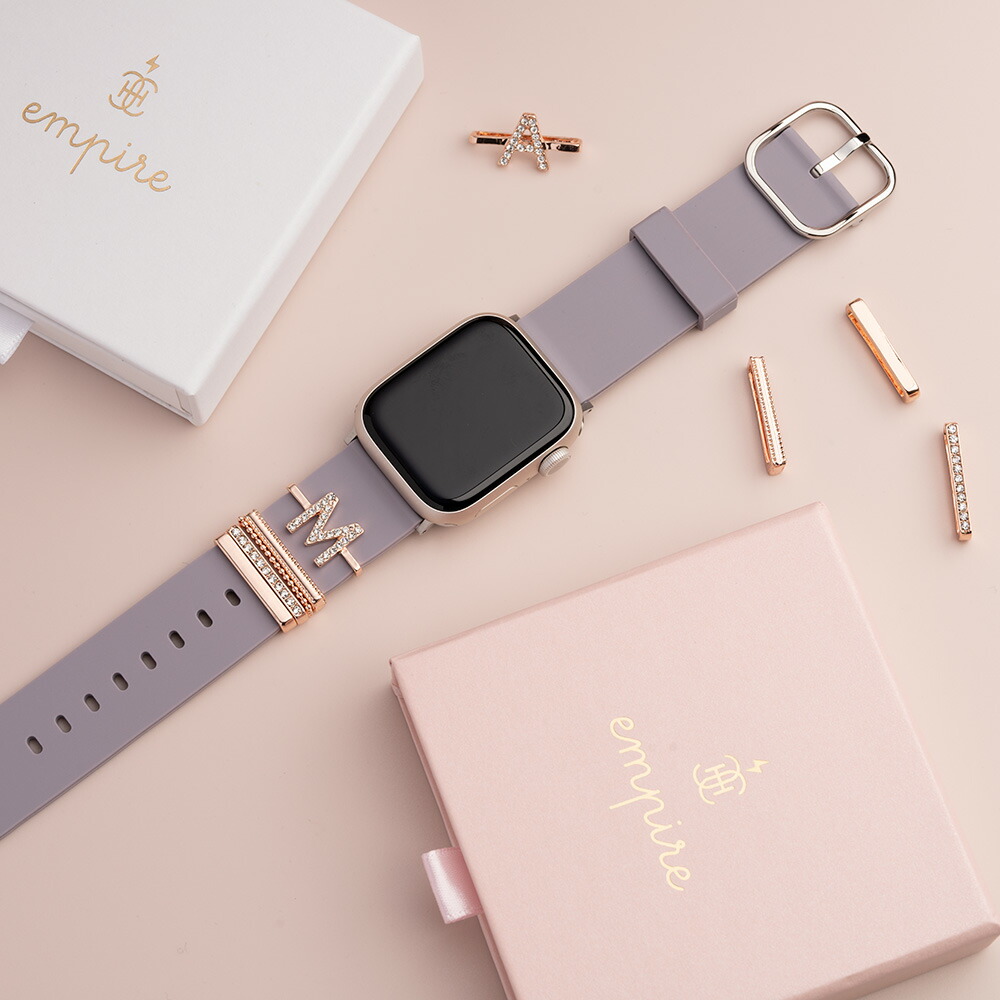 Apple watch チャーム 華やか LILY バンド アクセサリー シルバー SE