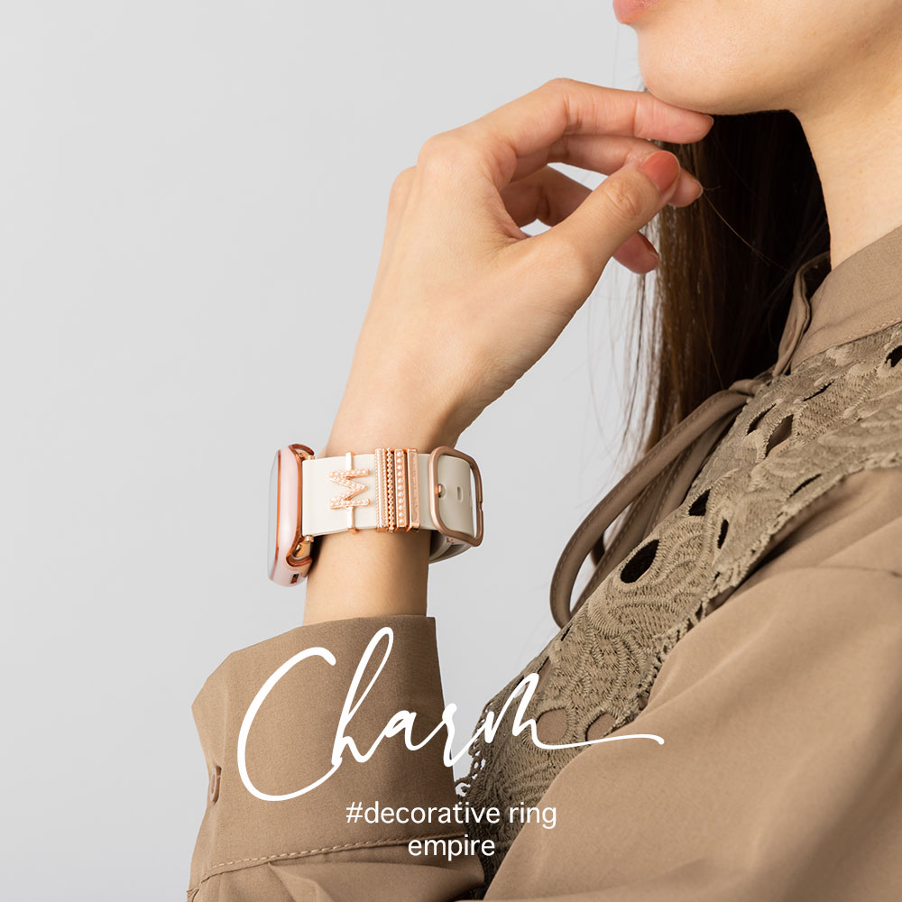 Apple watch チャーム 華やか LILY バンド アクセサリー シルバー SE