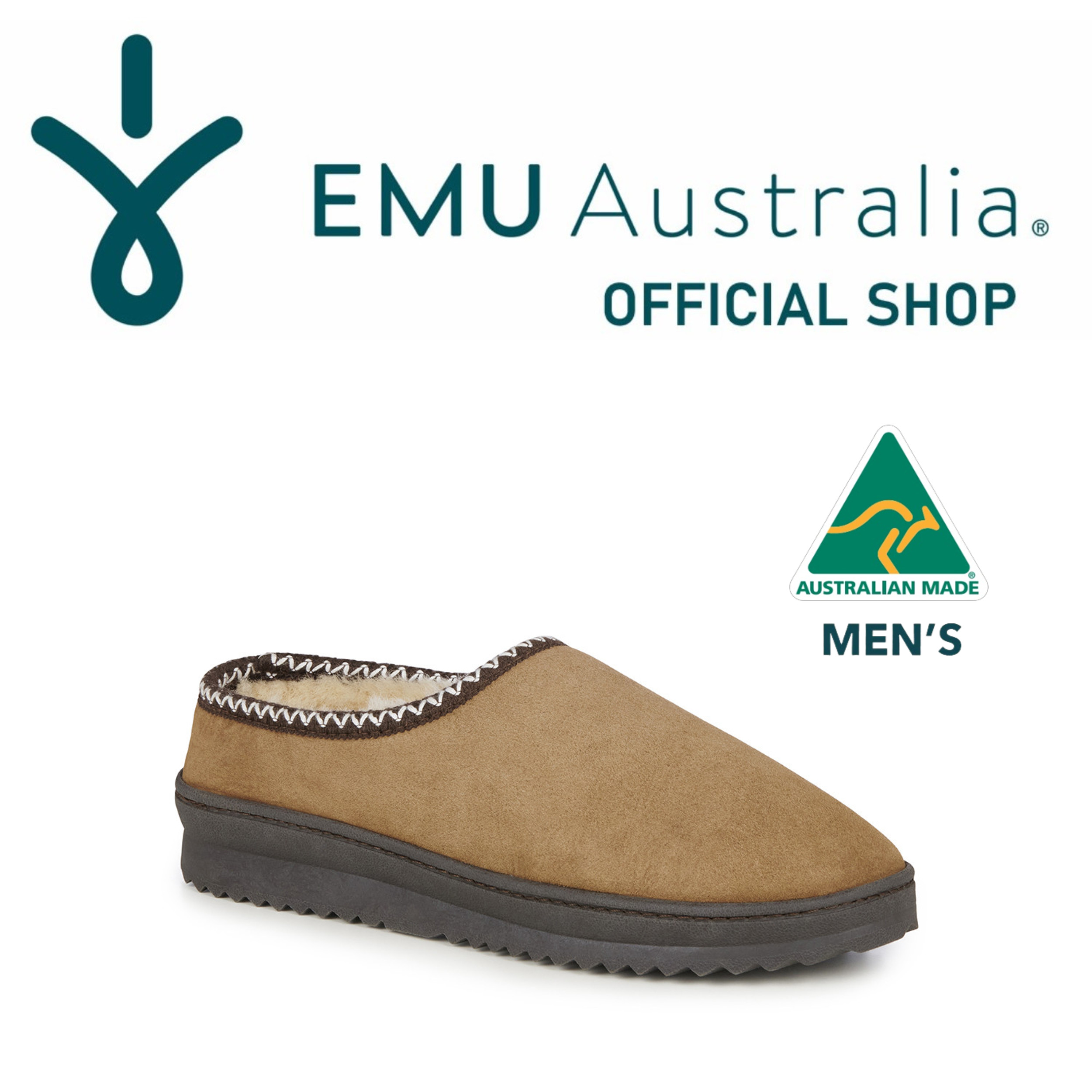《お買い物マラソン セール クーポン配布中》40%OFF【公式】EMU Australia エミュ Platinum Outback Scuff mens メンズ シープスキン ムートン ブーツ スリッポン 防寒 保温 秋冬 秋 冬 公式 正規 通販 ボア ファー 送料無料|EMU Australia公式ショップ