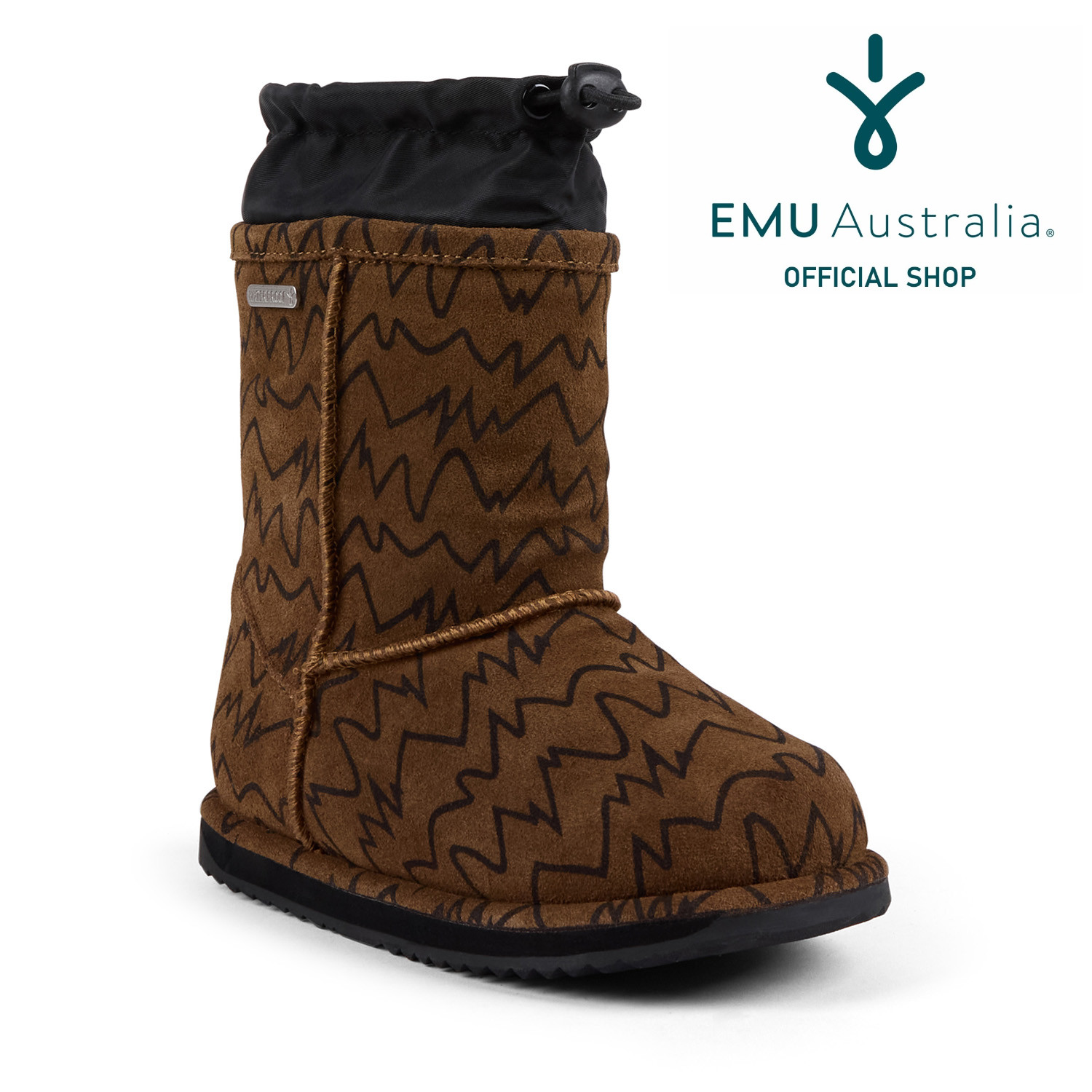 《お買い物マラソン セール クーポン配布中》【公式】EMU Australia Brumby Beat ブーツ ミドル キッズ 子ども 男の子 女の子 フラット 暖かい 防寒 防水 雨 レイン メリノウール スエード ボア もこもこ ファー 秋冬 秋 冬 送料無料|EMU Australia公式ショップ