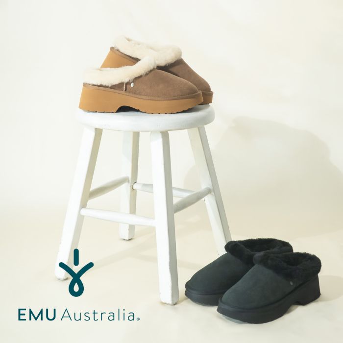 《百貨店大売り出し 引き換え証散り散り》20%OFF 【堅苦しさ】EMU Australia Virginia Clog スリッポン クロッグ サンダル  レディース 厚底 生あたたかい 歩き分かりやすい 防寒 成年者 心地よい シープスキン 羊肉 ボア もこもこ 毛革 秋冬 秋 冬 貨物輸送無料