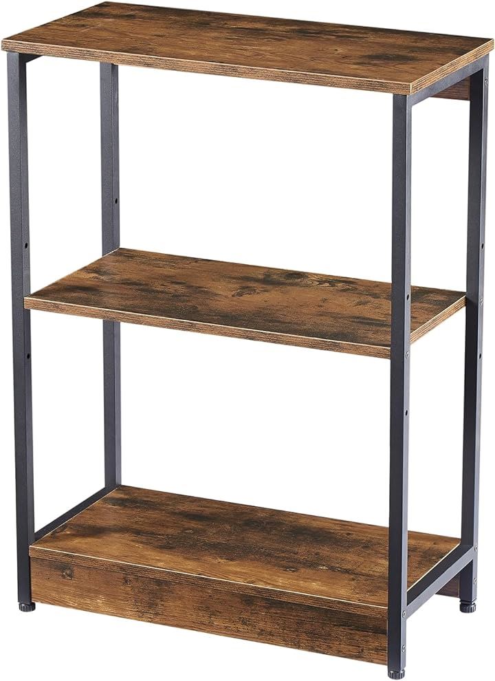 オープンシェルフ 収納ラック 3段( ブラウン, 幅60x奥行き30x高さ80cm)