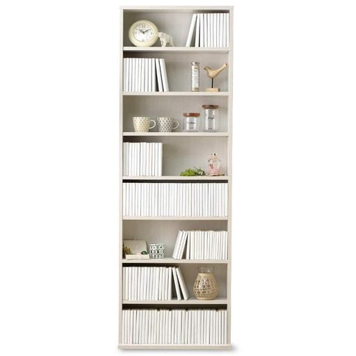 アイリスオーヤマ書物棚 大静電容量 か細い 幅約59.8×奥ぶかさ約23×高さ約180コマーシャル 8段 棚板モビール 開けっ広げ仕合わせ 精神的な統合品 象牙色