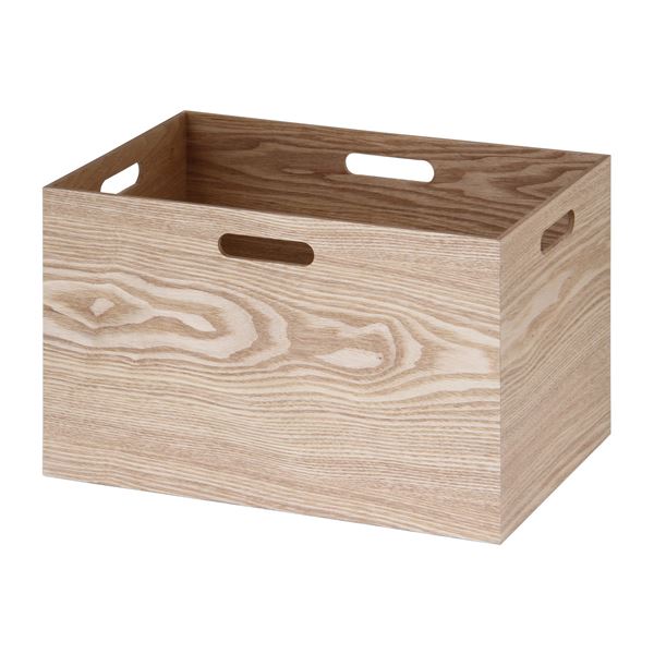 収納ボックス 収納ケース 幅38×奥行26×高さ24cm ナチュラル (2個セット ) 突板スタッキングボックス リビング ダイニング