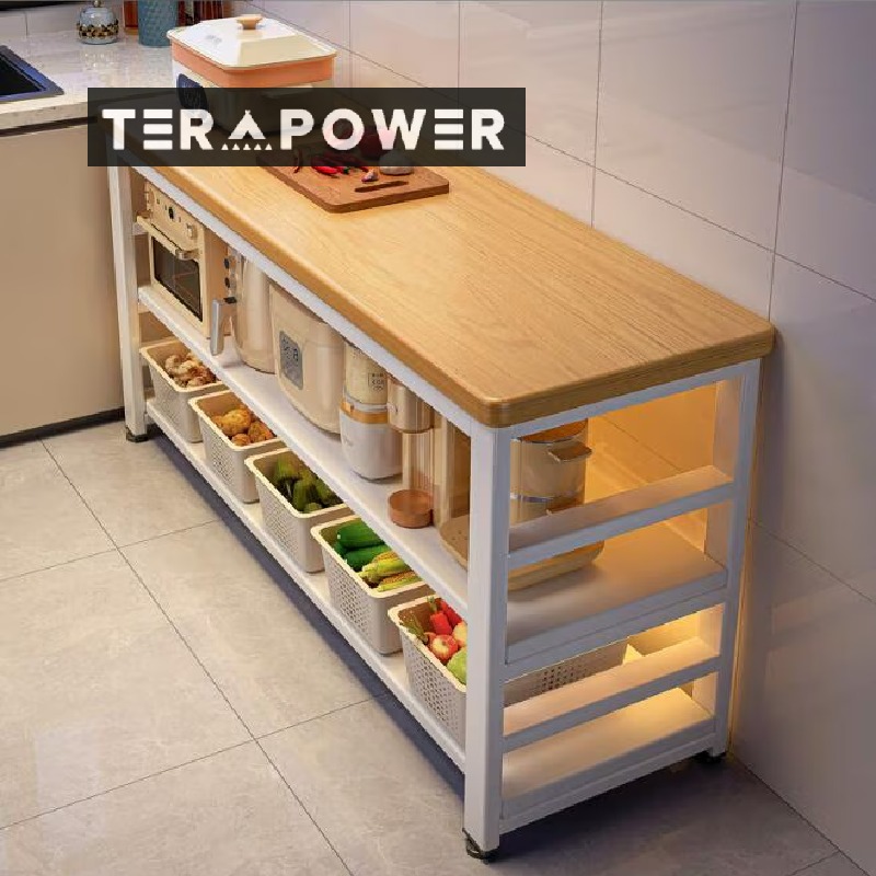 キッチンテーブル多機能テーブル長い食事準備作業台電子レンジ鍋収納テーブルサイドキャビネット 29,108円