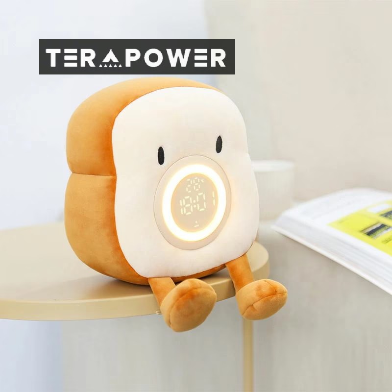 アラーム トースト目覚まし時計 食パン形 デジタル ナイトライトかわいい 子供 プレゼント トースト目覚まし時計 かわいい 無段階調光 スヌーズ機能 消灯遅延 トースト 面