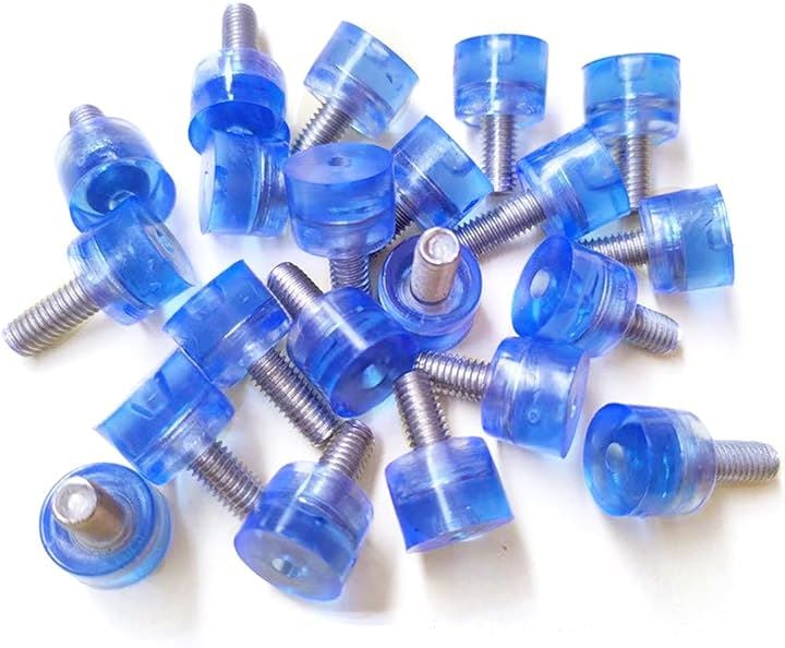 家具脚用アジャスター プラスチック 高さ調整 ネジ 傷防止 20個入り 12xM5x10( ブルー)｜エムーエムショップ