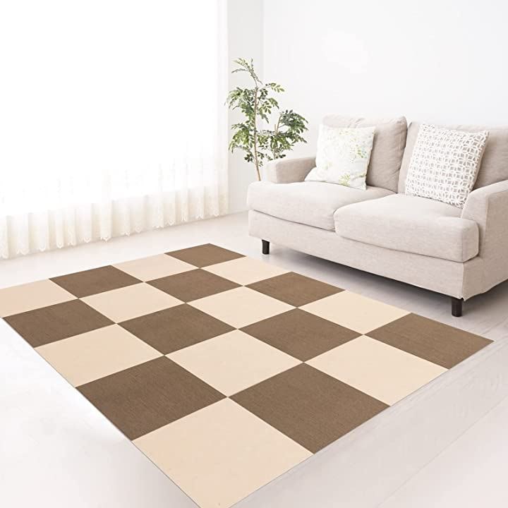 合わせ目つや消し つや消し 瓦つや消し30x30x0.4糎 40枚仕掛ける ズレない めくれない モカx象牙色( モカx象牙色, 30x30x0.4糎（40枚入り口・入口）)