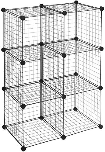 ベーシック 収納棚 6キューブワイヤー ブラック 36cmx36cmx36cm