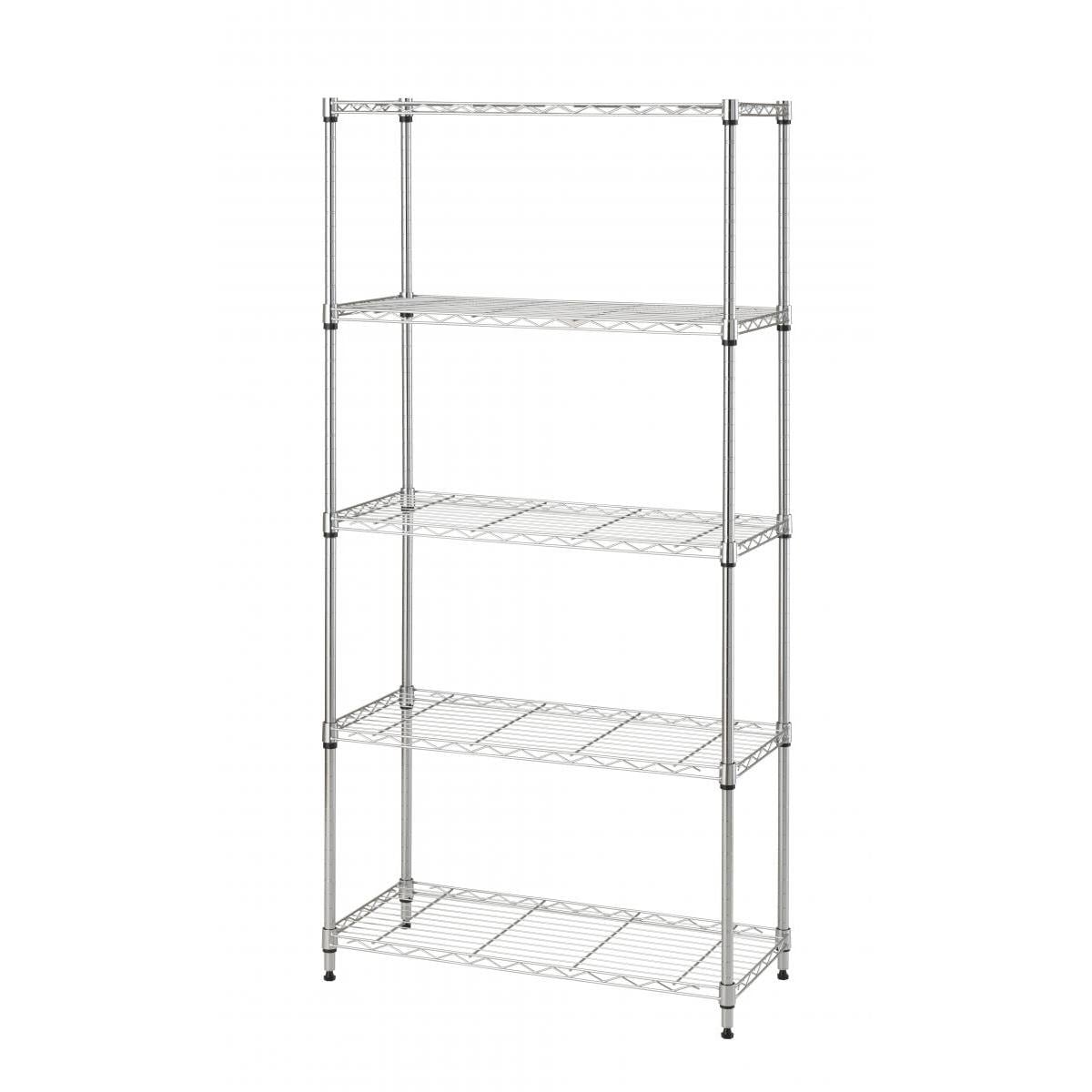 ドウシシャ システムワイヤーシェルフ 5段 75W 幅74.5cmx奥行34.5cmx高さ151.5cm 可動棚 ラック 収納 スチールラックcm　裏 18,212円