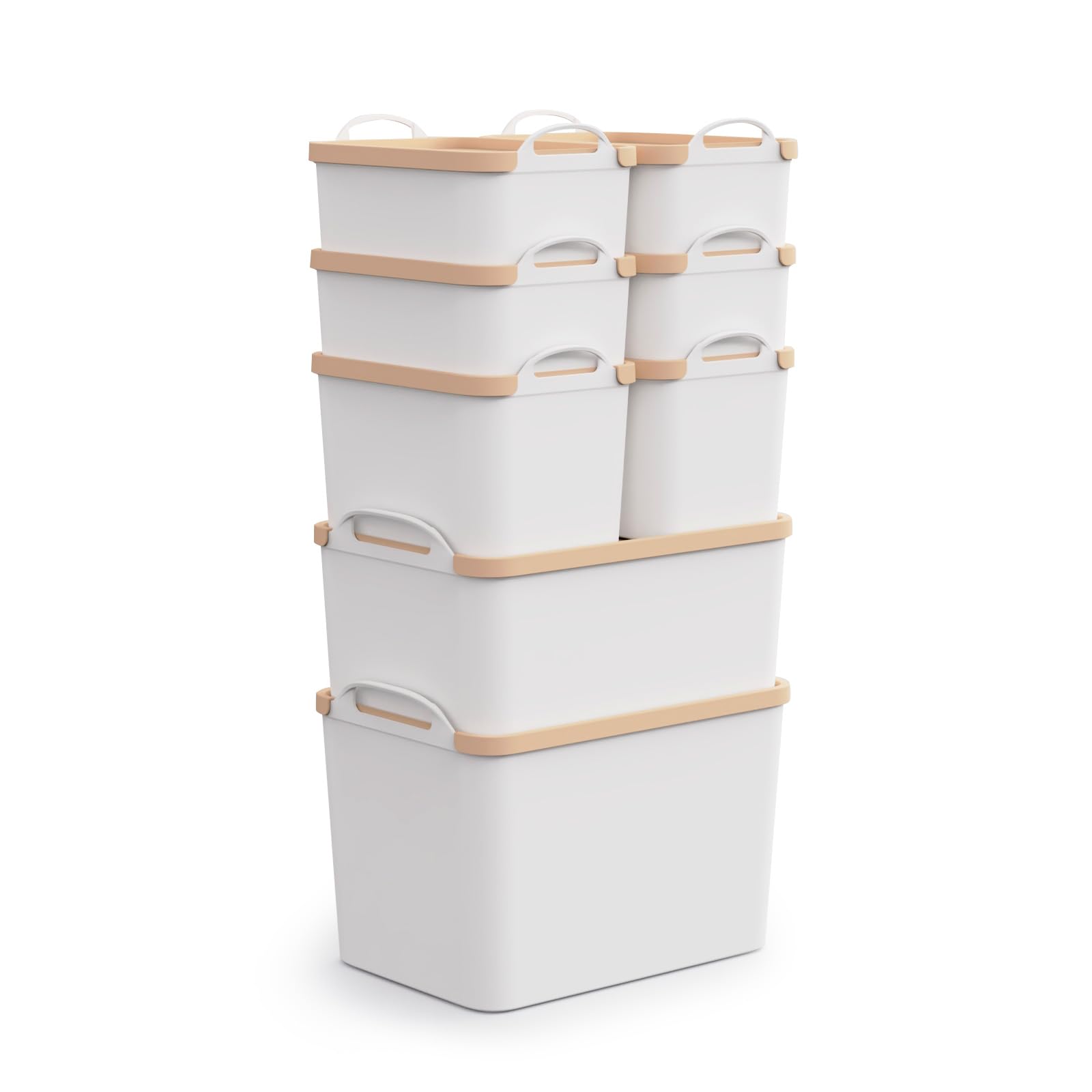 楽天市場】ケース 手提げ付き 茶色蓋付 2種類サイズ5個セット Sサイズ3