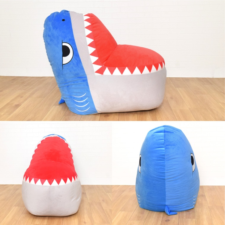 ビーズクッション ビーズソファ クッション アニマル サメ カバ 大きい ビーズスツール 約50x70x75cm オールシーズン 可愛い かわいい 子供 キッズ 枕 椅子 座椅子 イス スツール