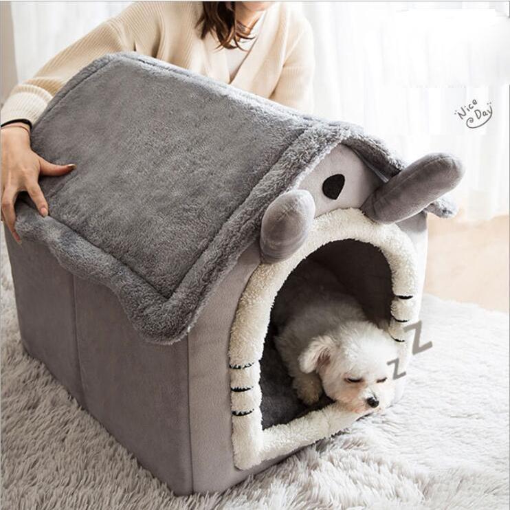 ドーム ぐっすり眠れる 折りたたみ おしゃれ 犬小屋 ドーム型 暖かい 収納可能 小型犬 犬ハウス ペットハウス ペットベッド 洗える