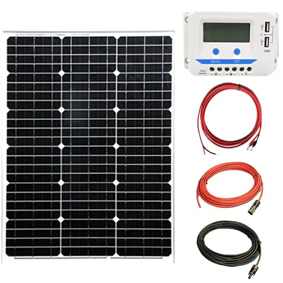 24V バッテリー 対応 ソーラー充電 発電セット 船舶用 バッテリー充電 ボート 車中泊等 維持充電 (20Wソーラーパネル)