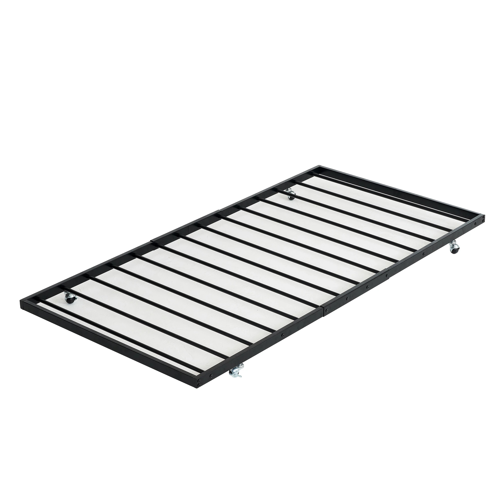 ブラック　195*97cm　パイプベッド シングル 収納 北欧風 子供部屋 送料無料 スチール 耐震 ベッド
