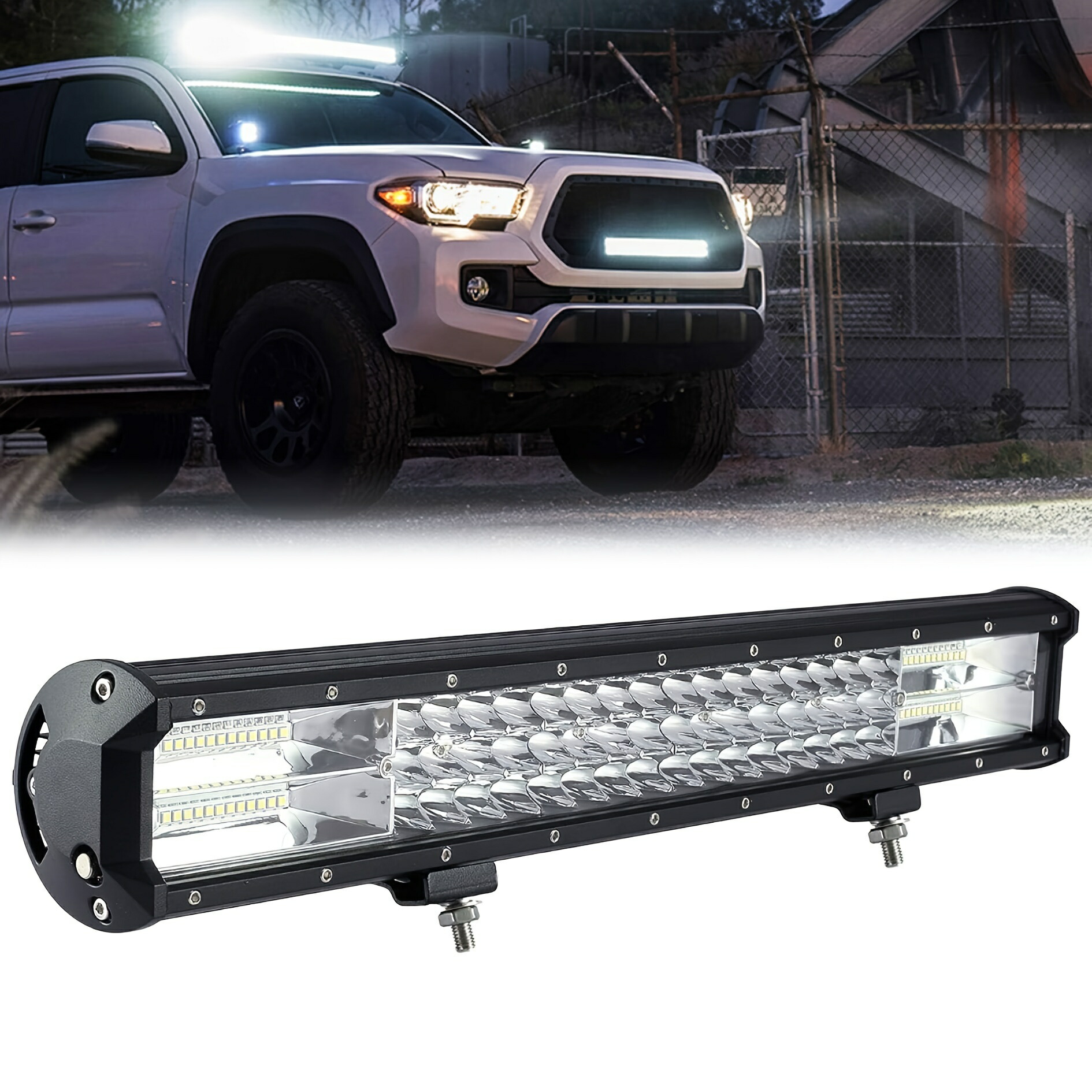 LEDライトバー50.8cmトリプルロー洪水スポットコンボ28800LM Ledバー運転灯ボートライトトラック用Ledオフロードライト