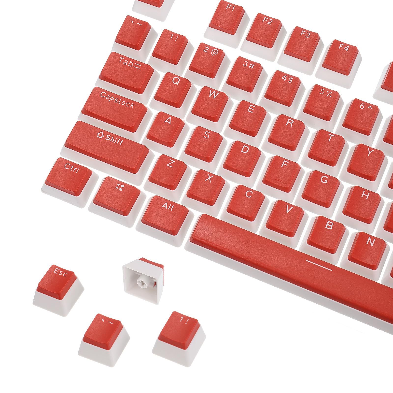 T 108キーPBTプリンディングキーキャップセット メカ ニカルキーボード用フル108 OEMプロファイル ダブルショット、レッド