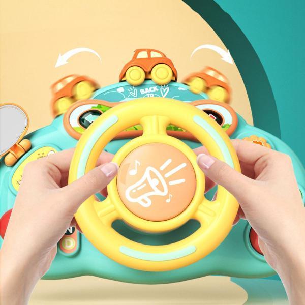 赤ちゃんの利益の持ちはこび用多役立つことベビーカーステアリングホイール赤ちゃん緑であること