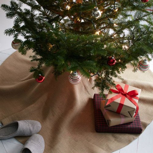 クリスマス黄麻布ツリースカート 木の下 60インチ