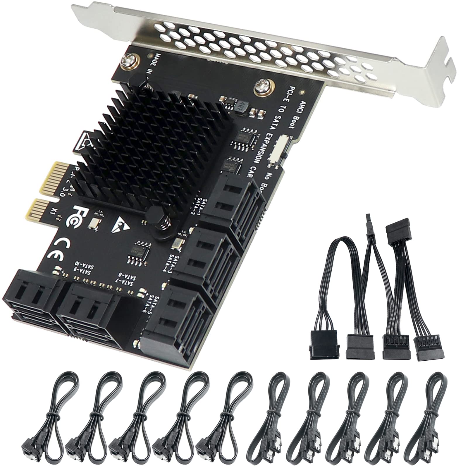 10界面SATA PCIe押しひろげる歌留多、6Gbps PCI Express x1 to SATA 3.0制御装置、Windows XP/7/8/10 SSD HDD用