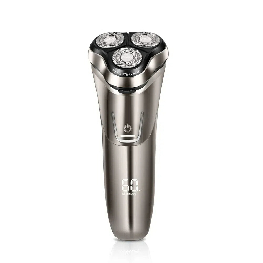 電気シェーバー メンズ 回転式 シェーバー USB充電 1.5時間急速充電 600 mAhバッテリー内蔵 LCDディスプレイー トリマー付き
