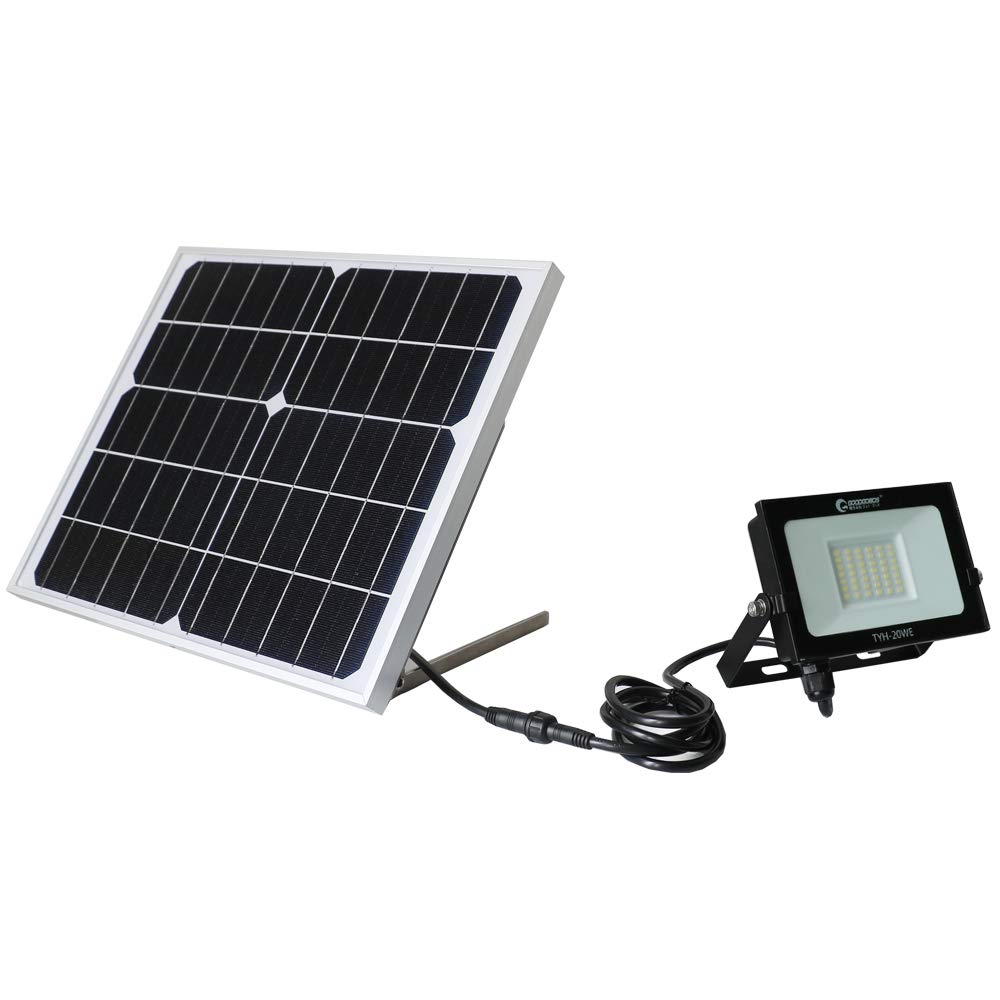 グッド・グッズ 20W LED ソーラーライト 光センサー ライト 照明 solar ソーラー 投光器 屋外 街灯 昼光色 夜間自動点灯 玄関 庭 駐車場 ガーデンライト 省エネ 防災グッズ