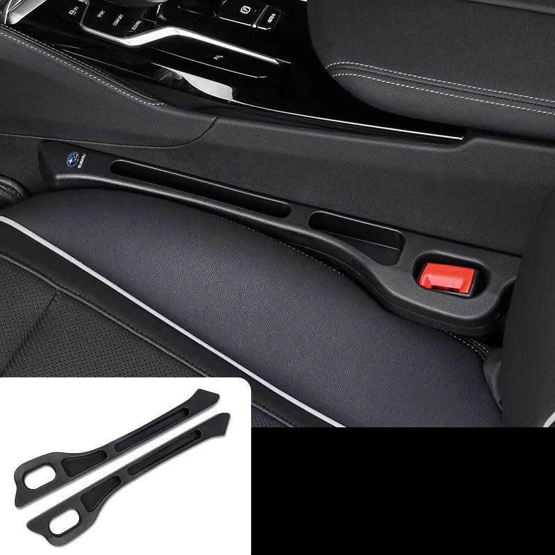 スバル 車用 シート隙間埋め シート 座席隙間クッション 車用シート コンソール レヴォーグ レガシィ フォレスター インプレッサスポーツ 隙間 クッション 小物入れ付き 車用隙間クッション シートコンソール 隙間埋め 落下防止 運転席+助手席 2本セット (スバル、ブラック)