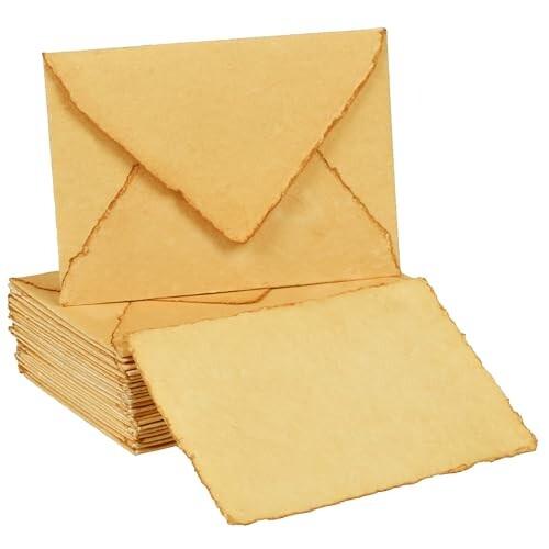 25 Packs 7"X5" Envelopes | 200 GSM | Vintage/Antique Envelope for Invitations, Printable, for Weddings, Invitation｜エムーエムショップ