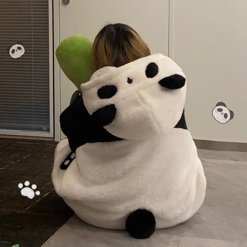 秋冬 ふわふわ 可愛い着ぐるみパジャマ レディース パンダガウン/ズボン 二点セット 快適 コーラルフリース裹起毛 ルームウェア セットアップ韓国ファッション 部屋着 フランネル｜エムーエムショップ