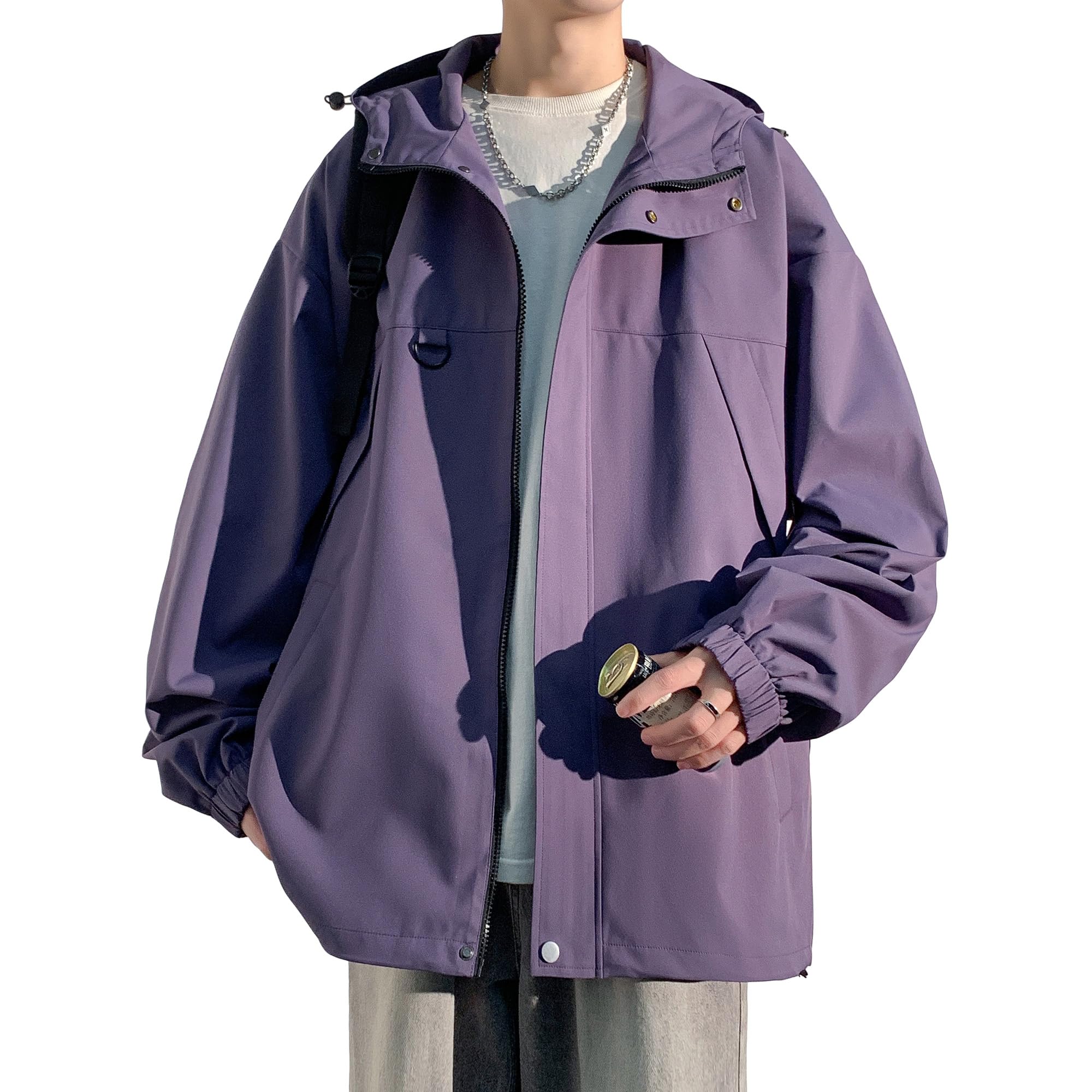 マウンテンパーカー メンズ 秋服 ライトアウター アウトドア ジャケット 撥水 防風 ウインドブレーカー 耐摩耗 フード付き ブルゾンジャンパー 軽量 薄手 アノラック 無地 上着 キャンプ 釣り 登山 秋 冬 春