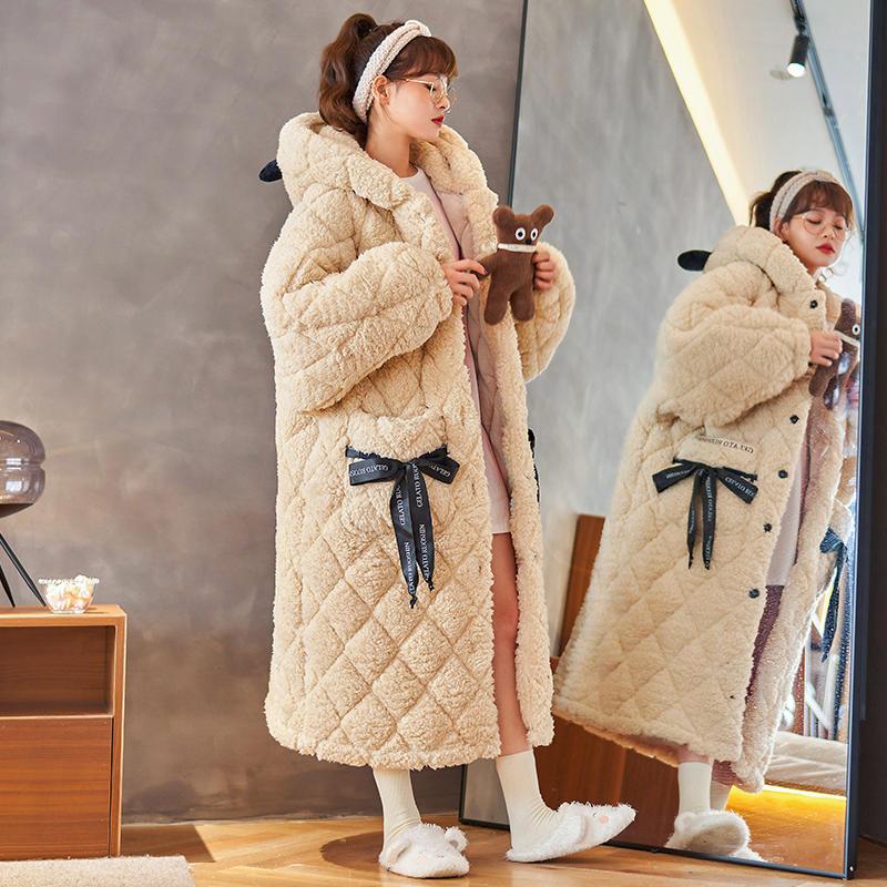 あったかルームウェア 冬 三重綿挟み ガウン着 レディー あつさを増す あたたまること パジャマ着 ルームウェア セット オーバレイ可能 快適 やわらかい