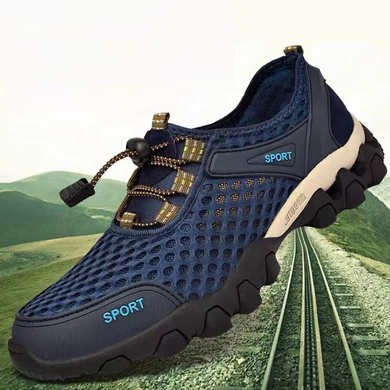 登山靴 シューズ トレッキング 登山 トレッキングシューズ メッシュ 通気性 メンズ スニーカー 靴 登山靴 トレッキング 登山 山登り キャンプ ドローコード 防滑 通気