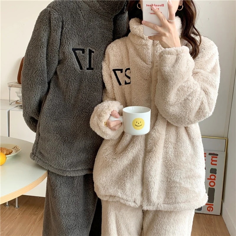 裏起毛 上下仕掛ける 老人ホーム御召しもの 綿ネル 冬御部屋着 パジャマ 二人組ルック 朦々たる