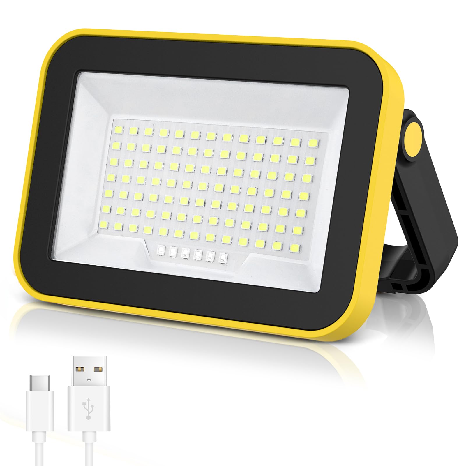 投光器 LED 充電式 高輝度 3000LM 作業灯 強力マグネット 作業用ライト 折り畳み式 投光器 小型 5つ点灯モード 大容量モバイルバッテリー アウトドア用 夜釣り T 停電 緊急 地震対策 夜間工事 車の修理 非常用 日本語説明書付き