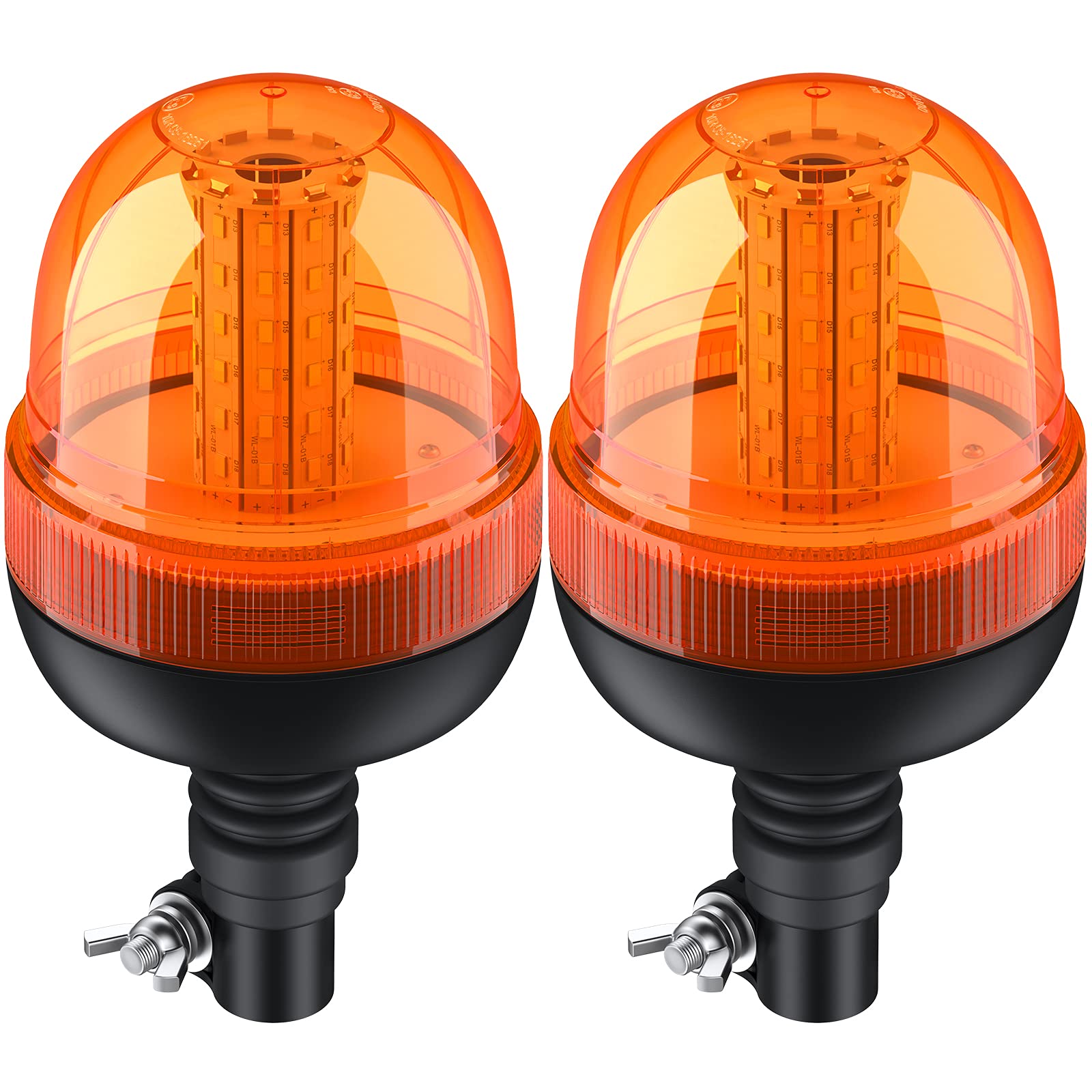 回転灯 点滅灯 高輝度 3モード 60LED (オレンジ) 12/24V 兼用 緊急車両ライト 作業灯 警告灯 工場 建設現場 公共の場所